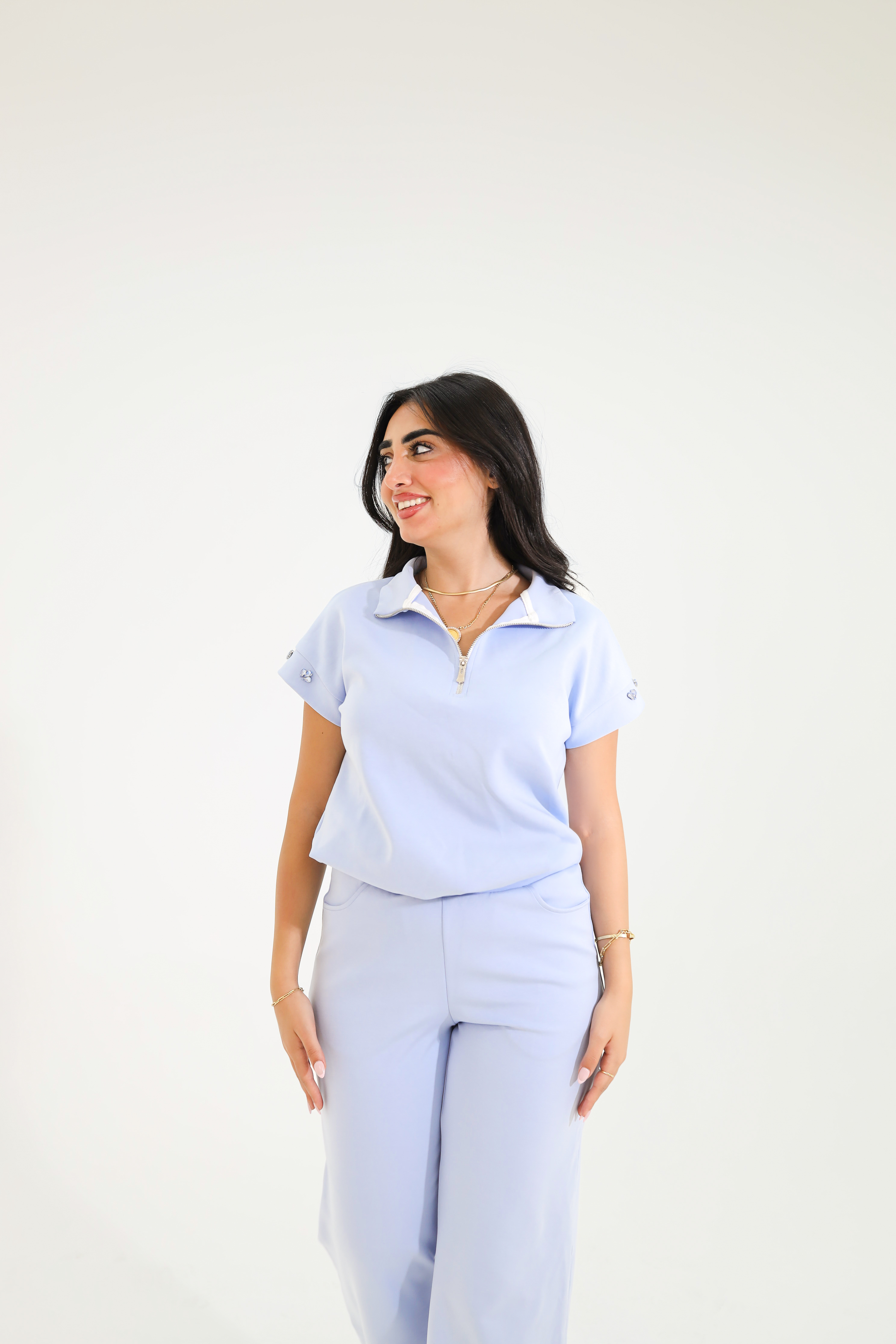 Short sleeved set - Baby blue