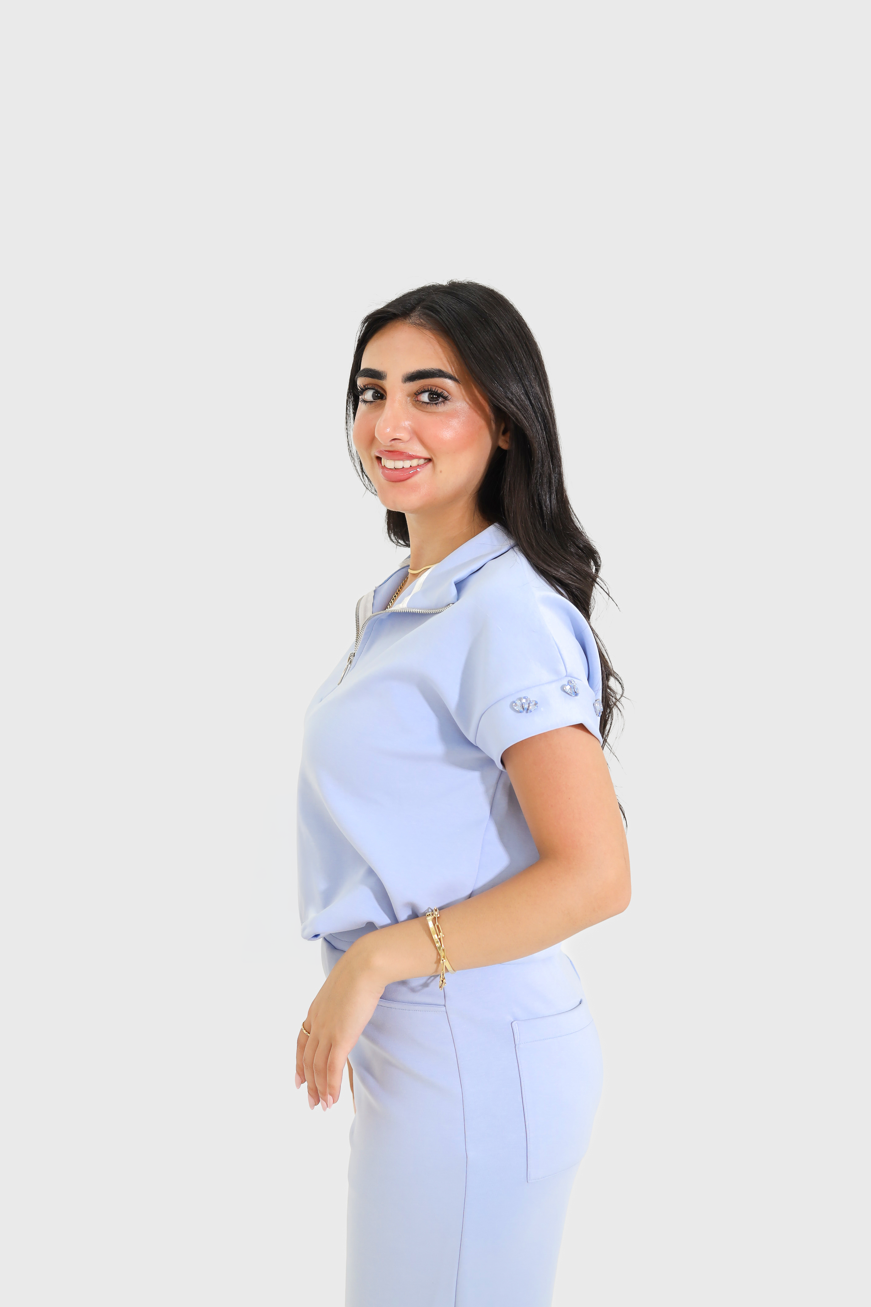 Short sleeved set - Baby blue