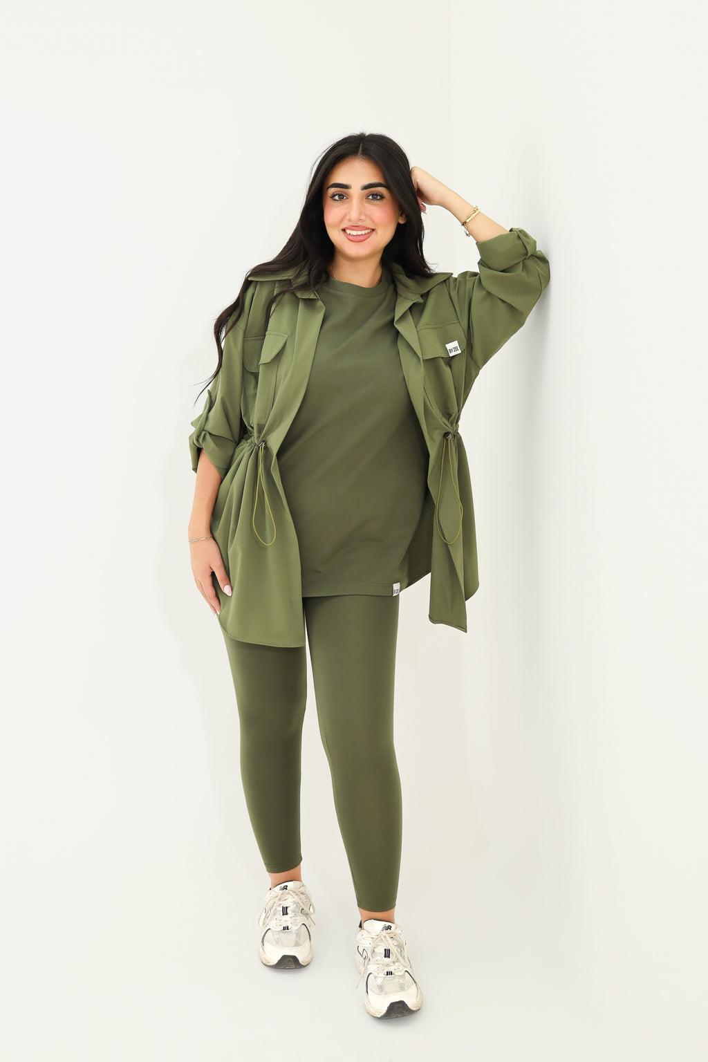 Legging set + coverup - Olive green