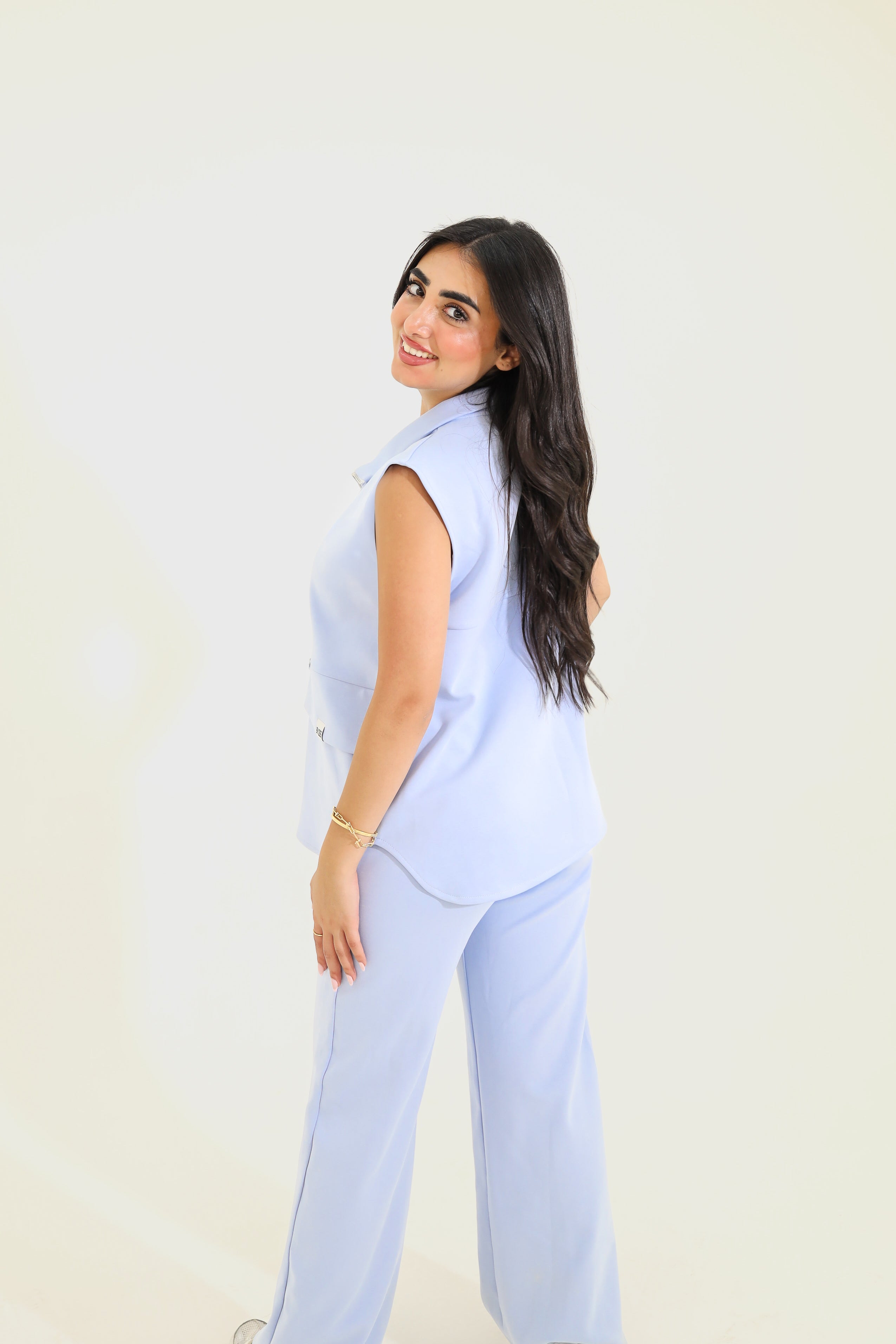 Sleeveless set - Baby blue