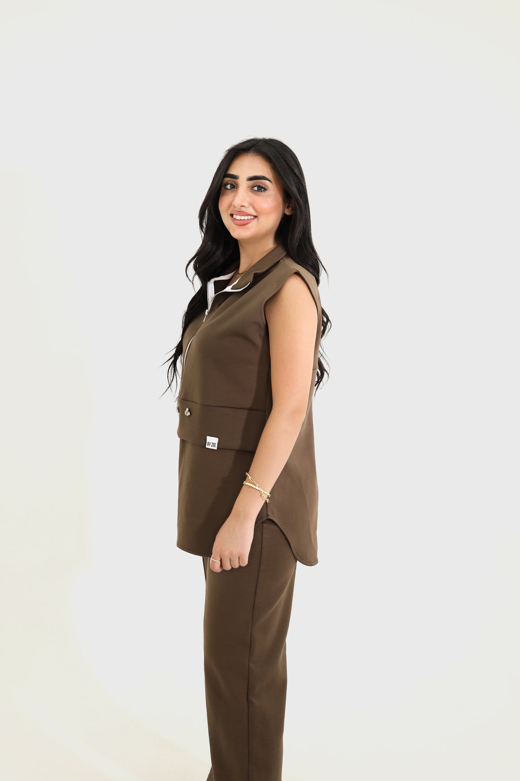Sleeveless set - Brown