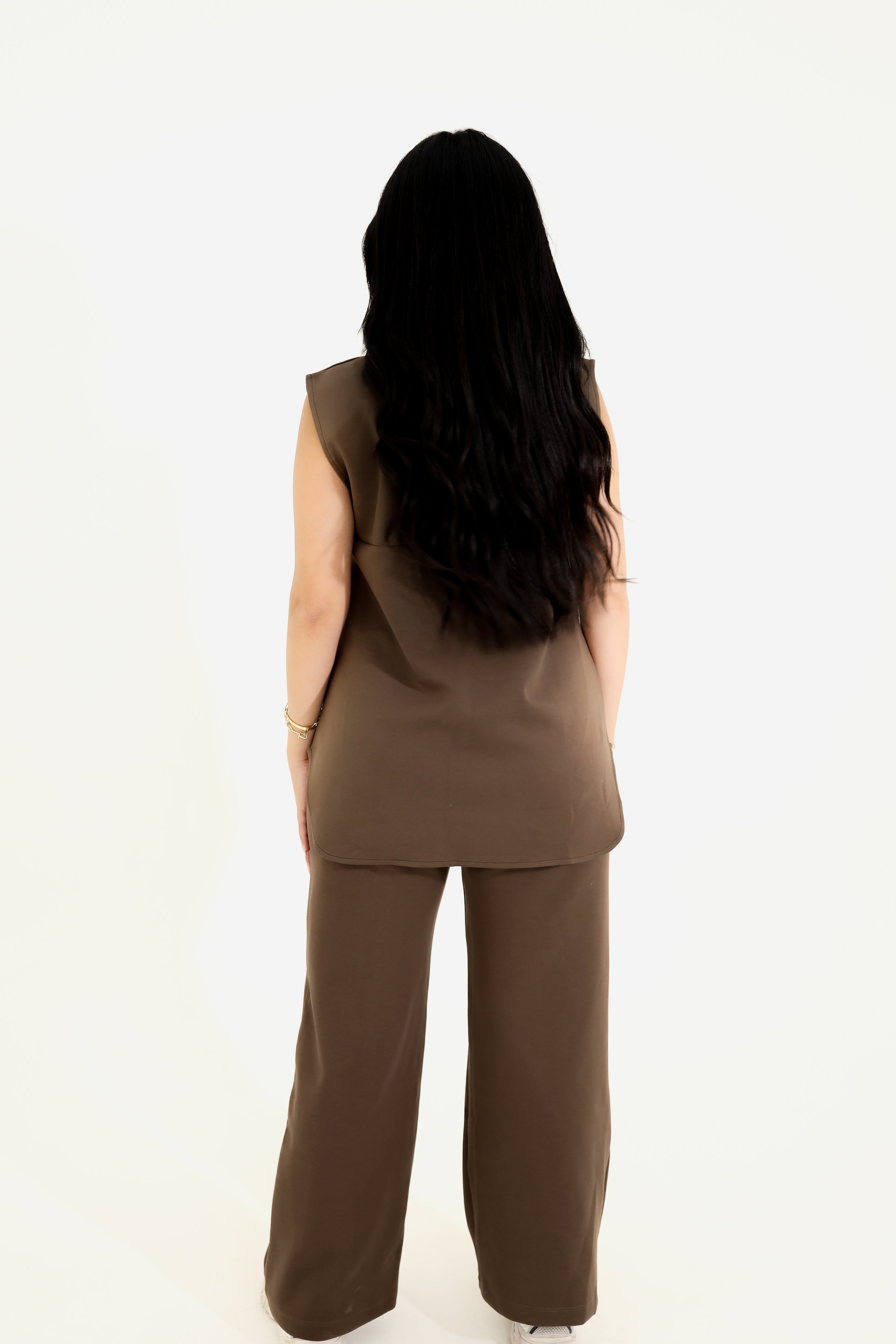Sleeveless set - Brown