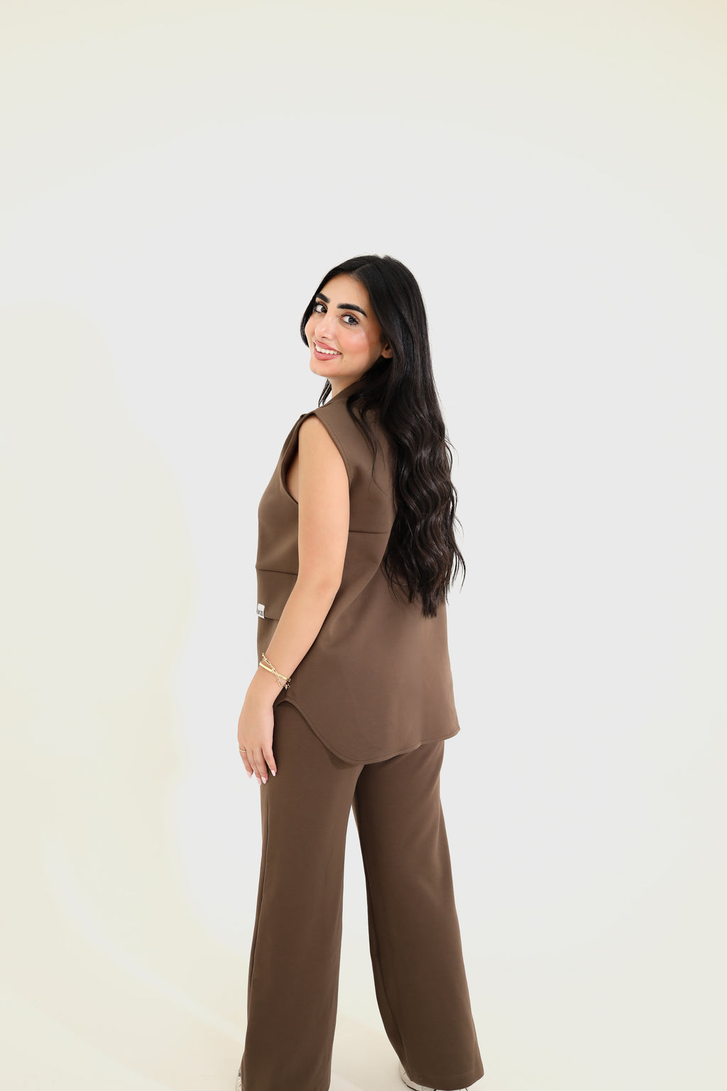 Sleeveless set - Brown