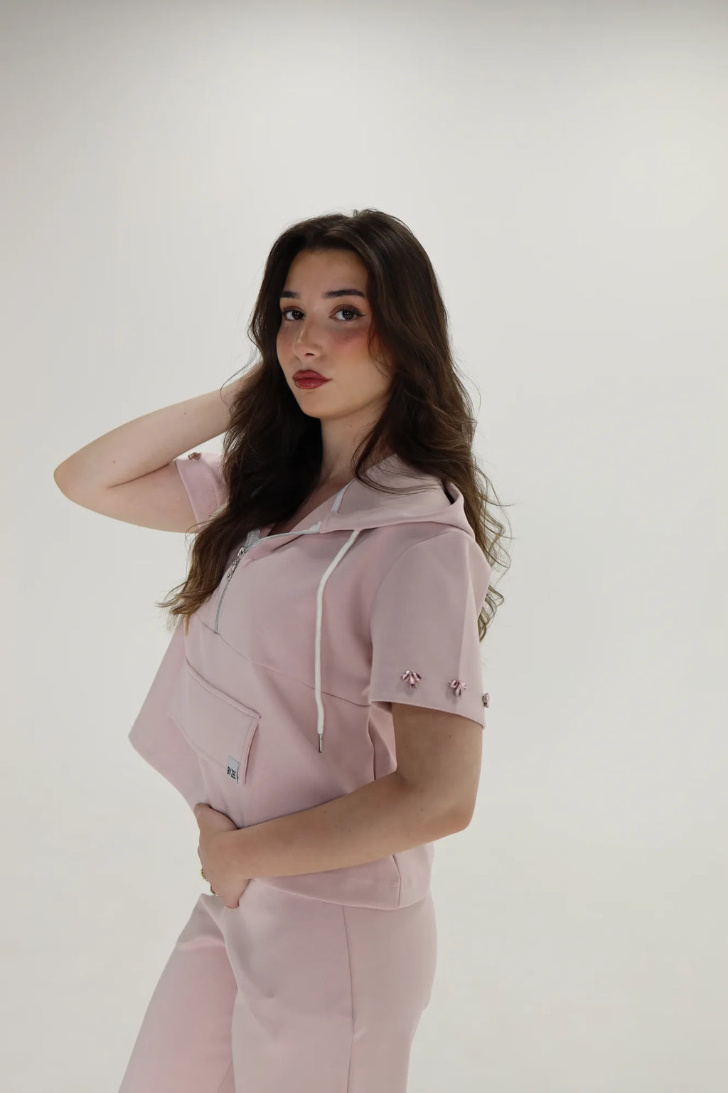 Embellished Scuba - Baby Pink