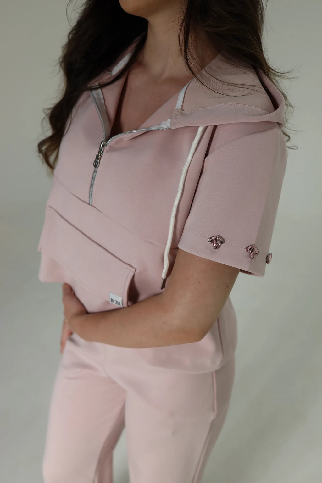 Embellished Scuba - Baby Pink