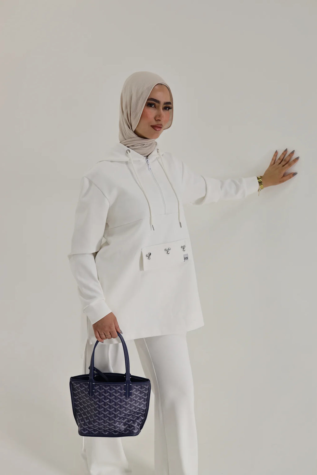 Embellished Scuba - White Long