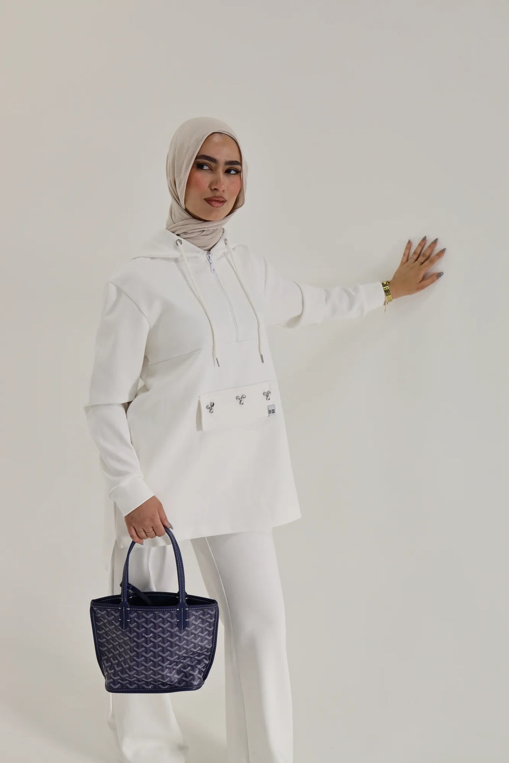 Embellished Scuba - White Long