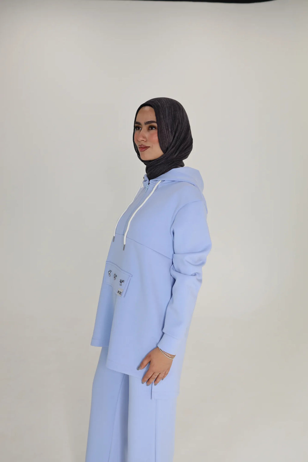 Embellished Scuba - Long Baby Blue