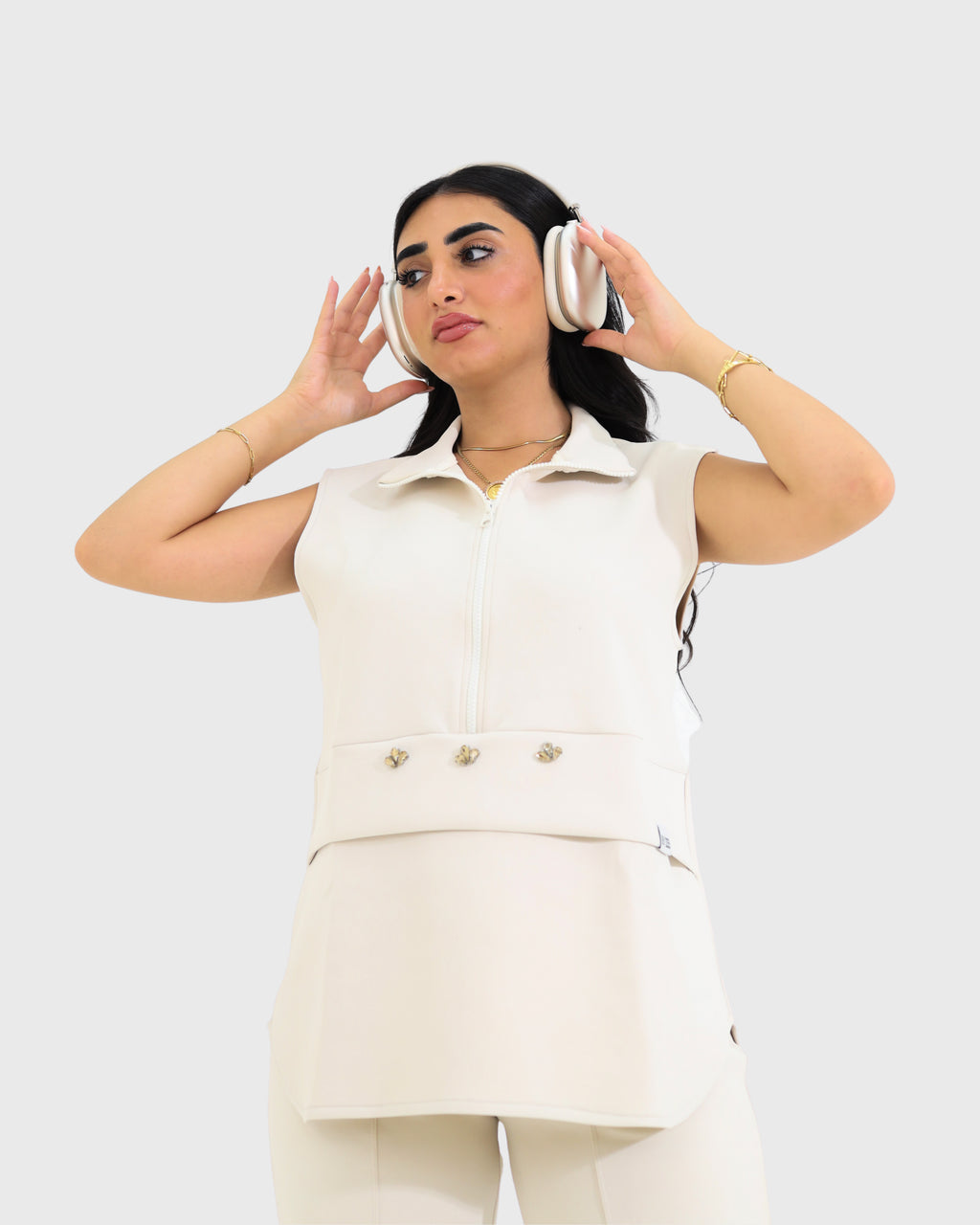 Sleeveless set - Beige