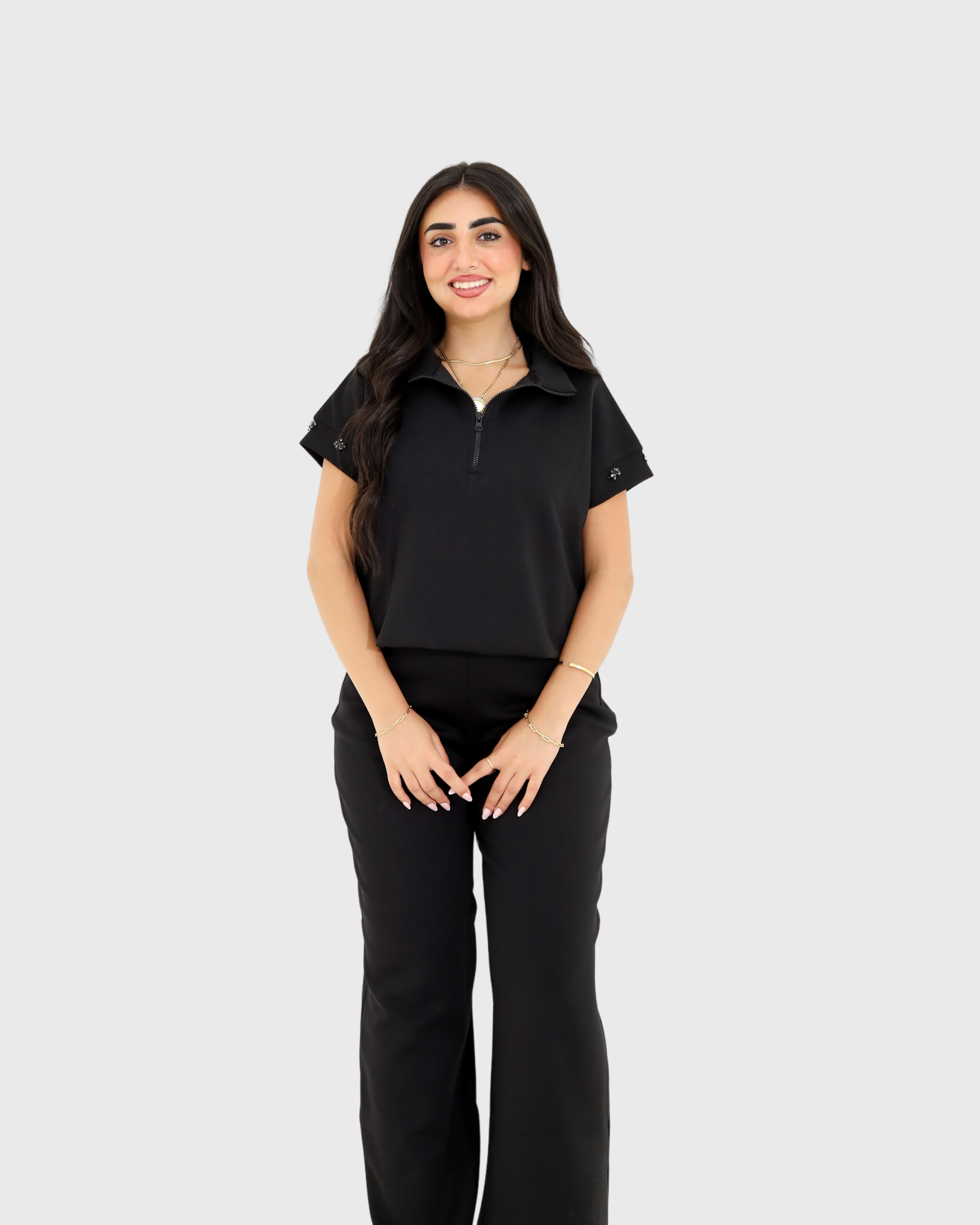 Short sleeved set - Black
