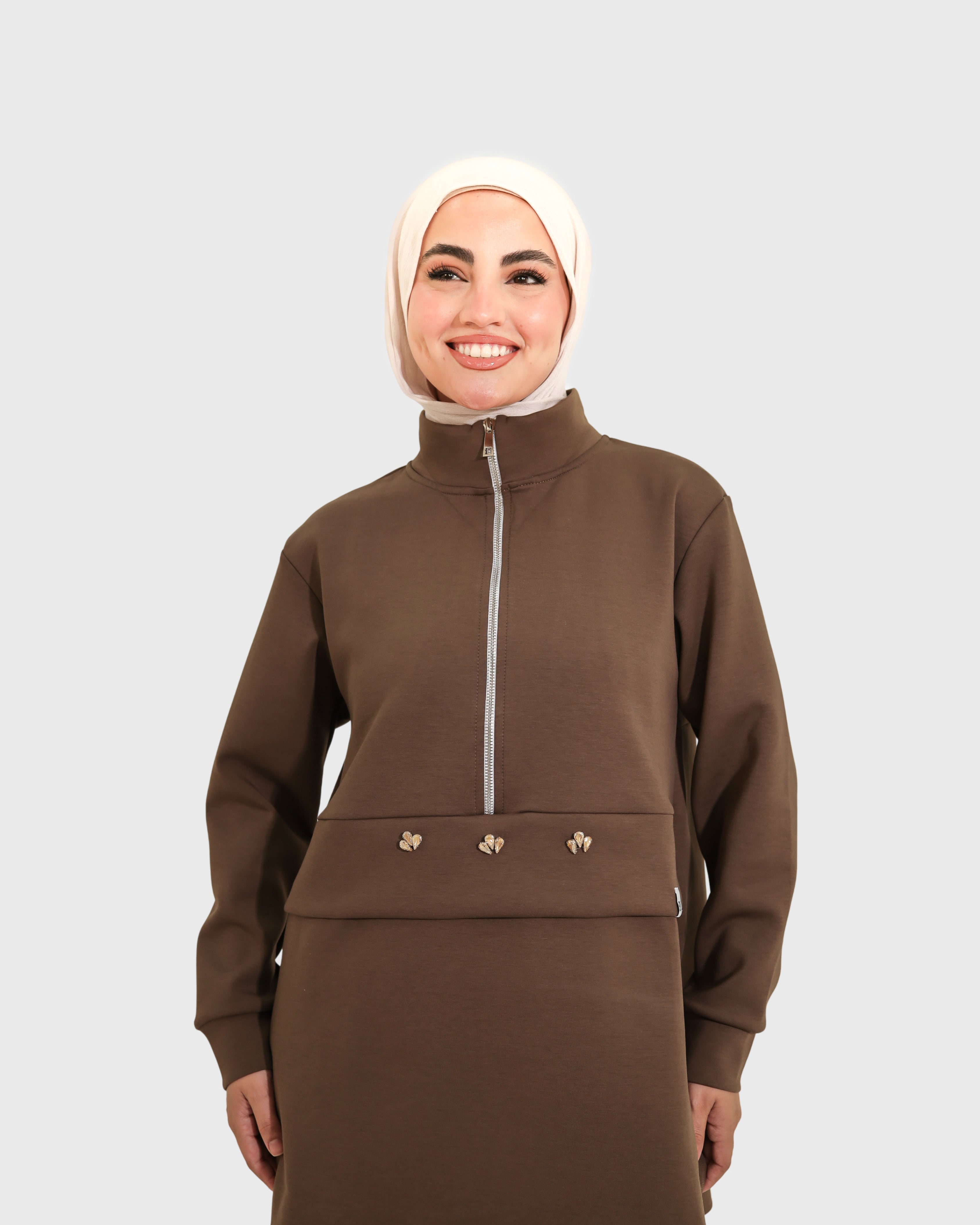 Long sleeved set - Brown