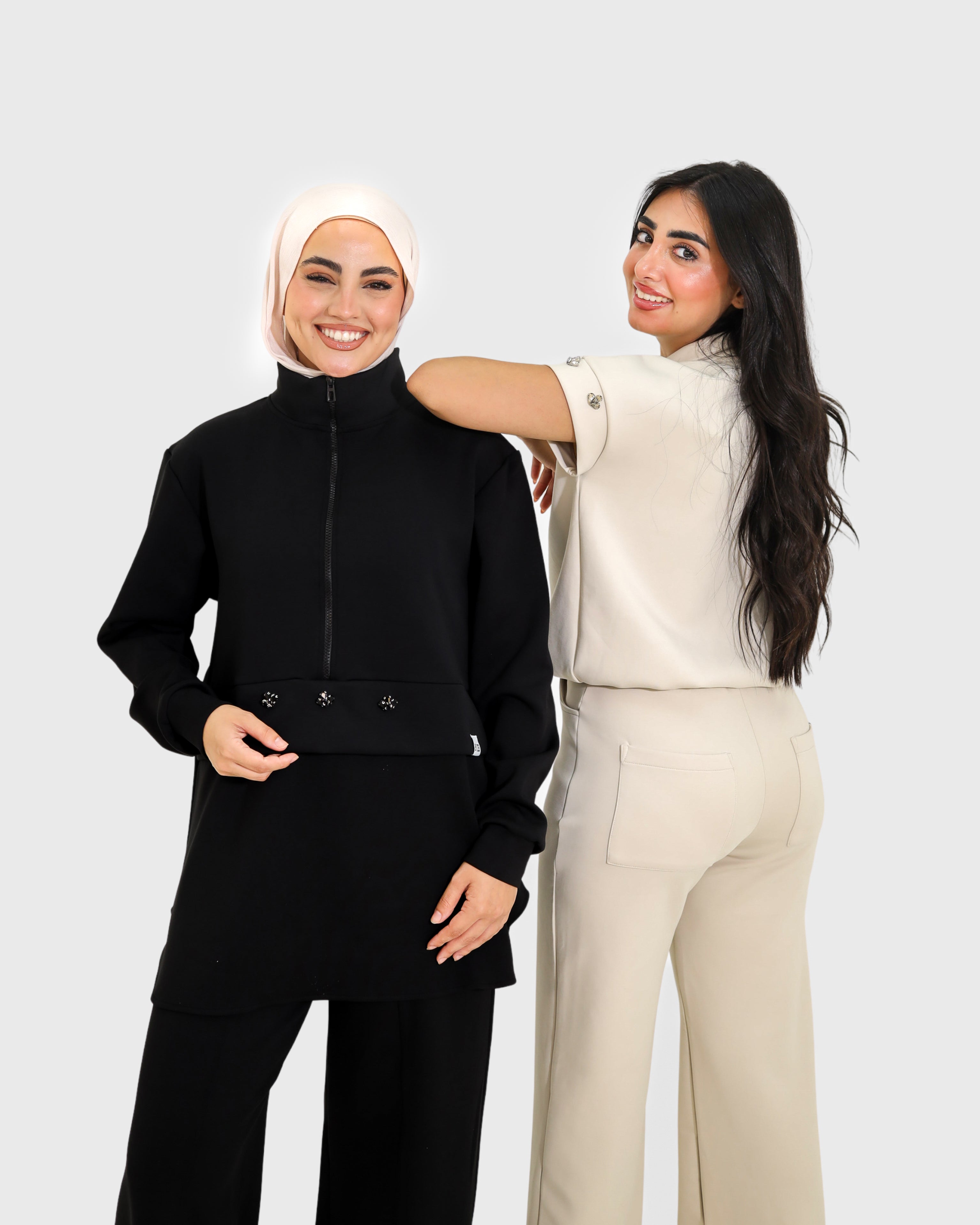 Short sleeved set - Beige