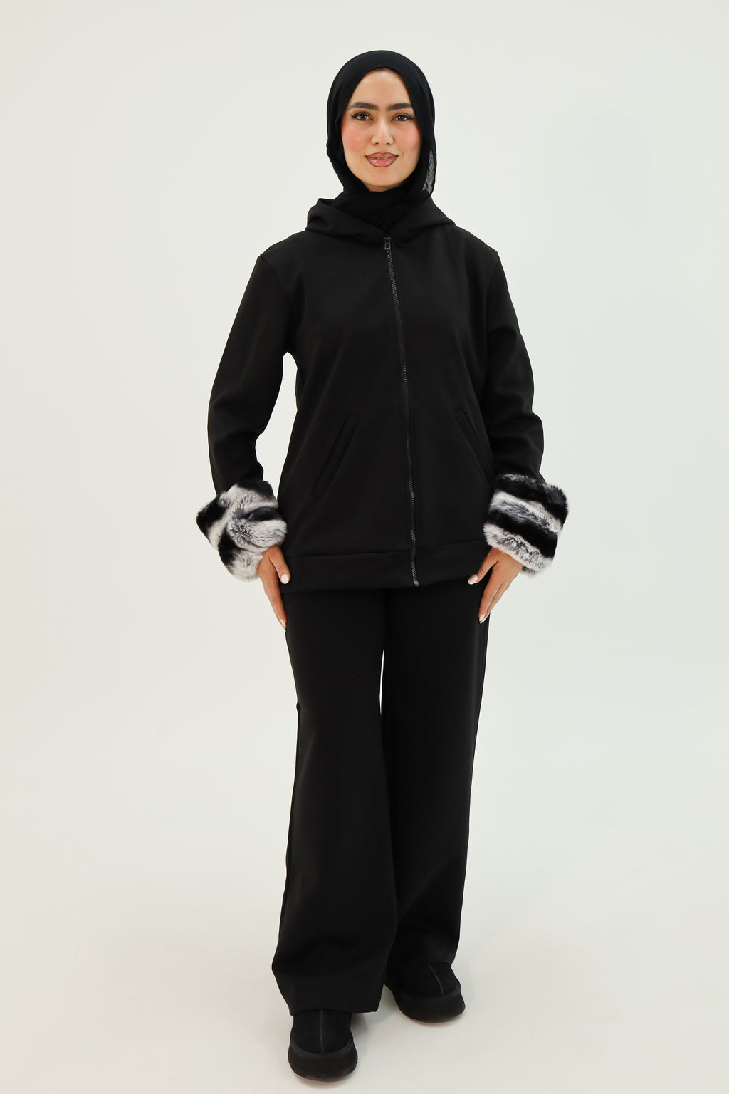Zip Up Set - Black