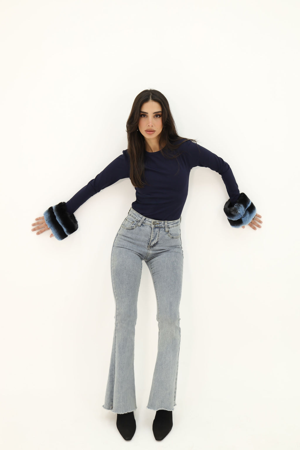 Bodycon Bra Tops - Navy - Fur