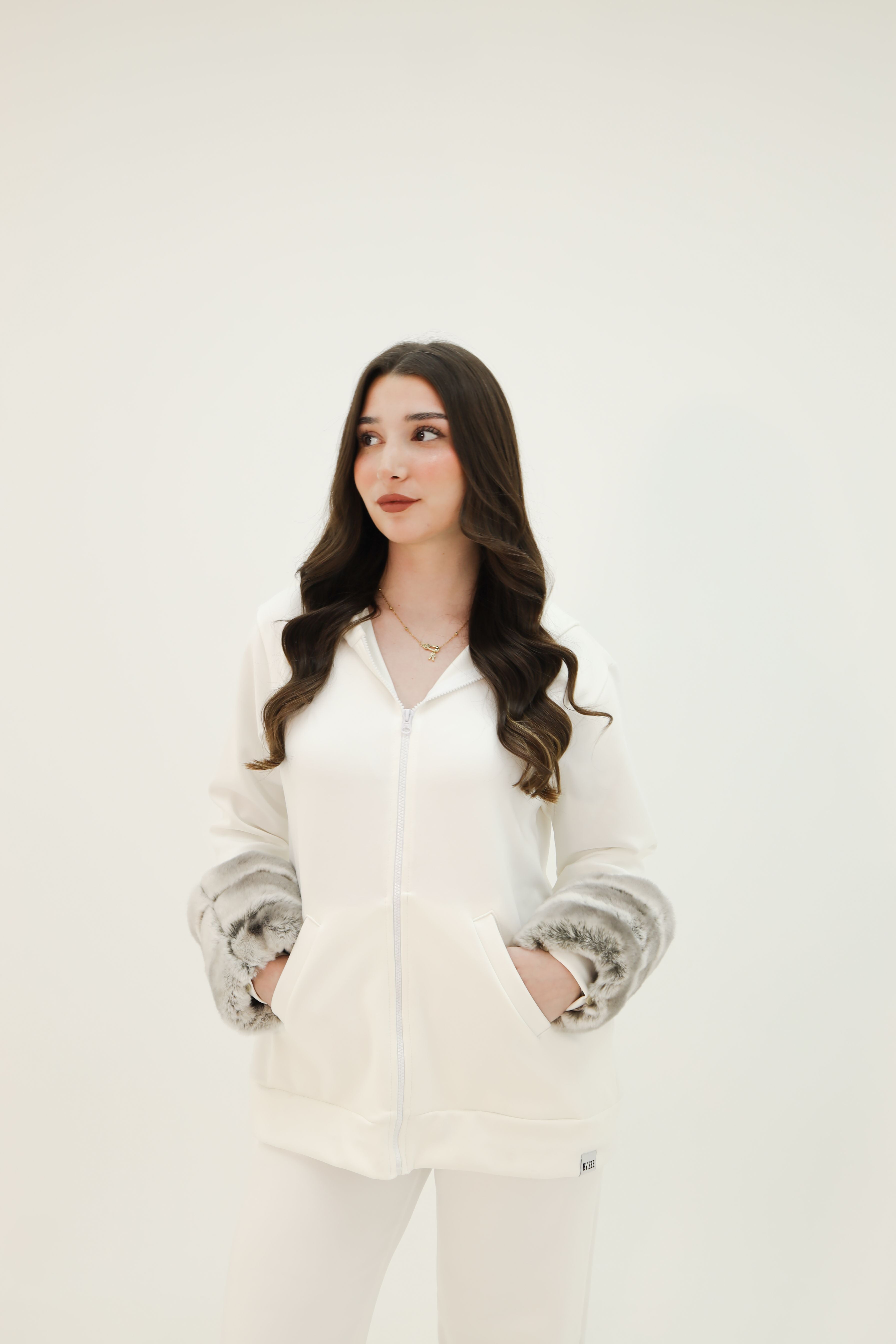 Zip Up Set - White