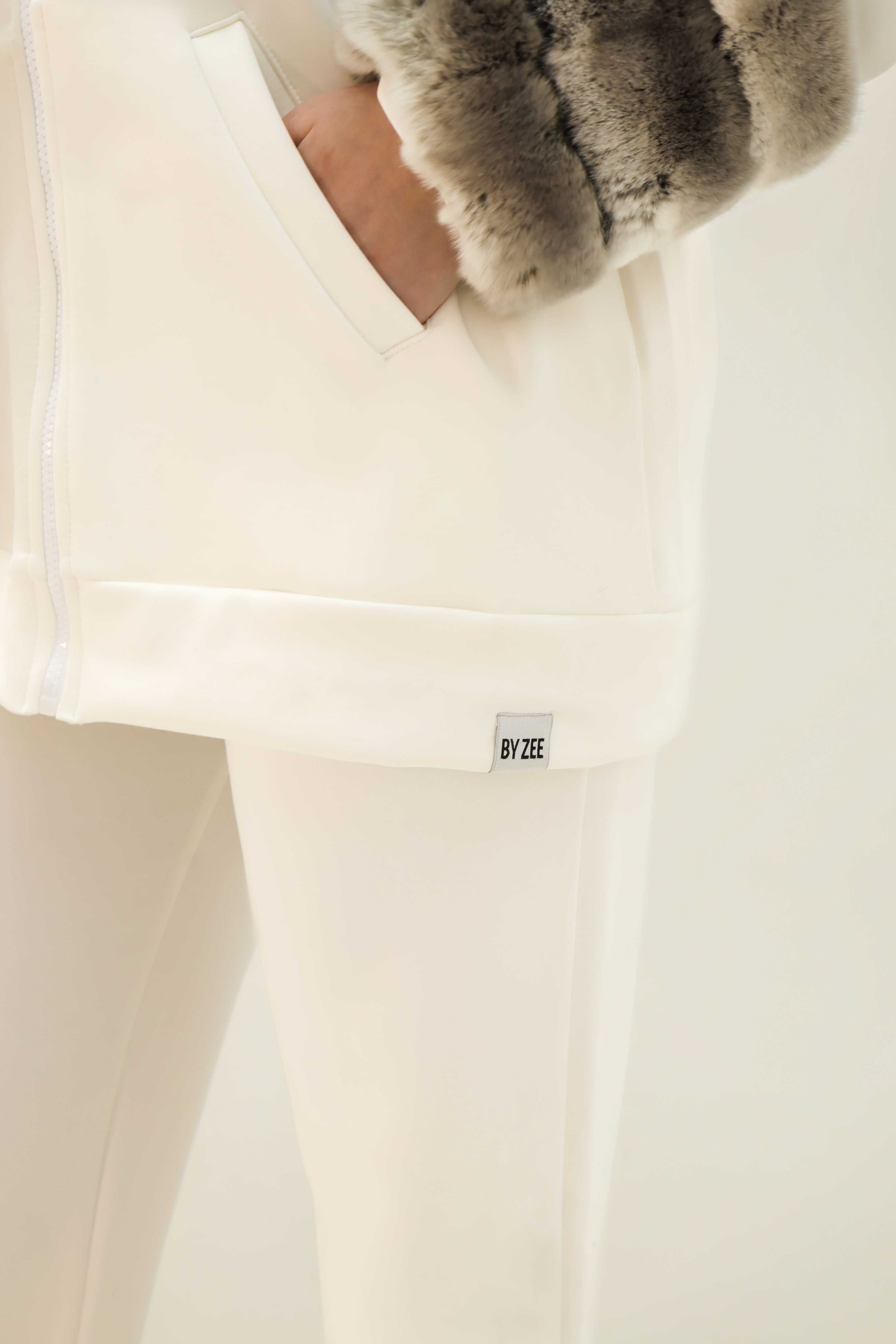 Zip Up Set - White
